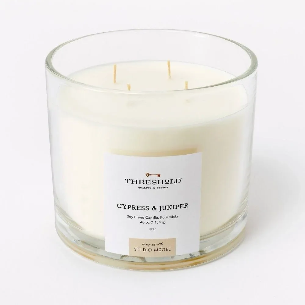 Threshold Studio McGee 40oz Cypress & Juniper Soy Blend Candle 70Hr New
